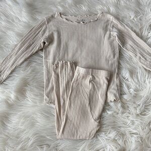 Cozy Cream Ribbed Sleepwear Set - vaenait baby